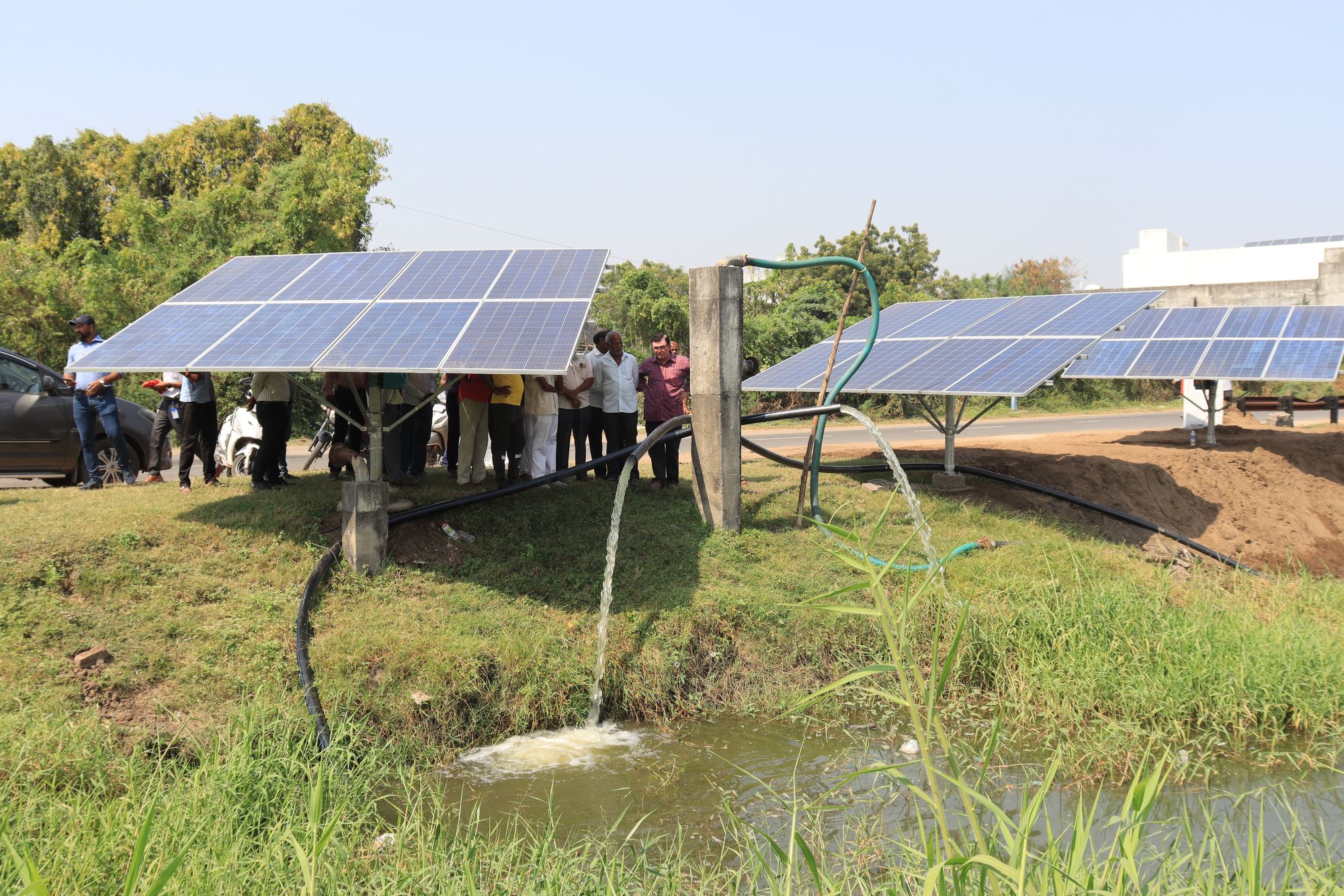 Agriculture in Bhandut is now powered entirely by solar pumps!